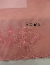 Organza saree with embroidery - MSH375 BabyPink