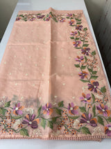 Silky kota saree with embriodery MSK4556- PastelPeach