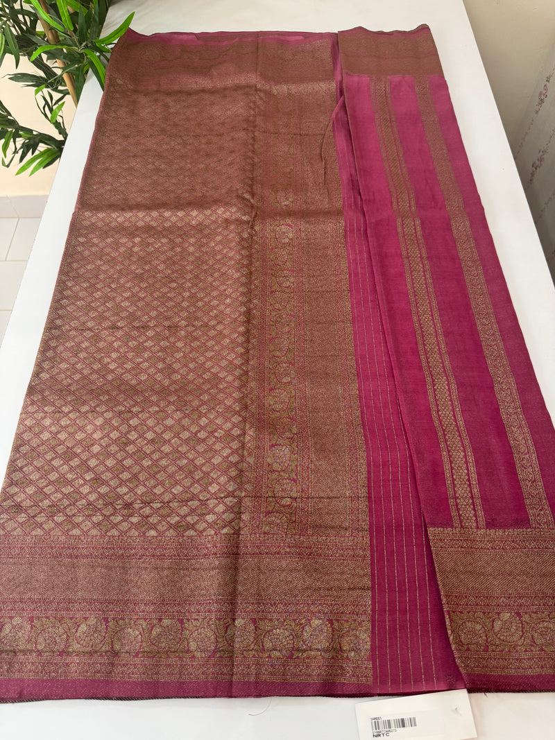 Semi banarasi Khaddi Georgette saree - SYANRTC ROUGE PINK