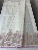NetKota Applique work saree  MSH123- White & Lavender