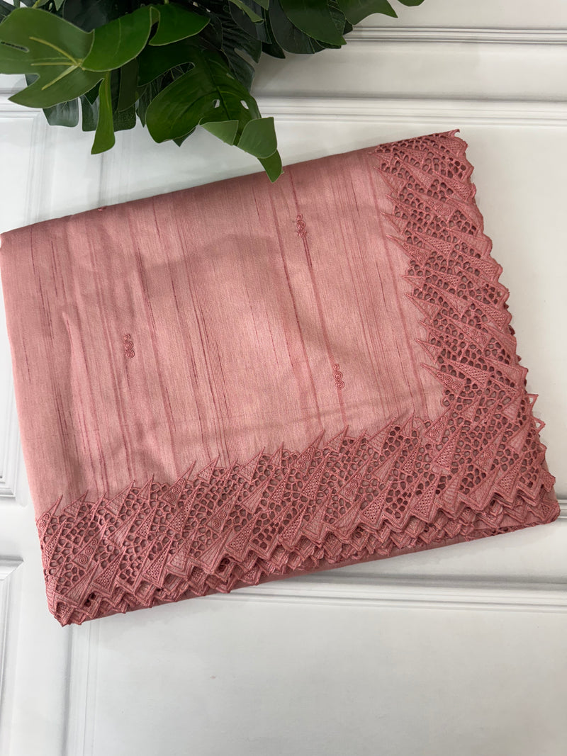 Blended tussar saree with cutwork - MSHK134 NudePeach