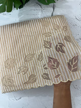 Striped Mul chanderi saree with net applique borders MSH987