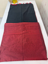 Plain Khadi cotton saree with contrast pallu & blouse MS1497