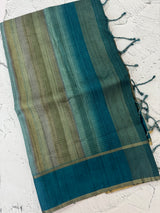 Multi color Semi silk saree with borders MSS489