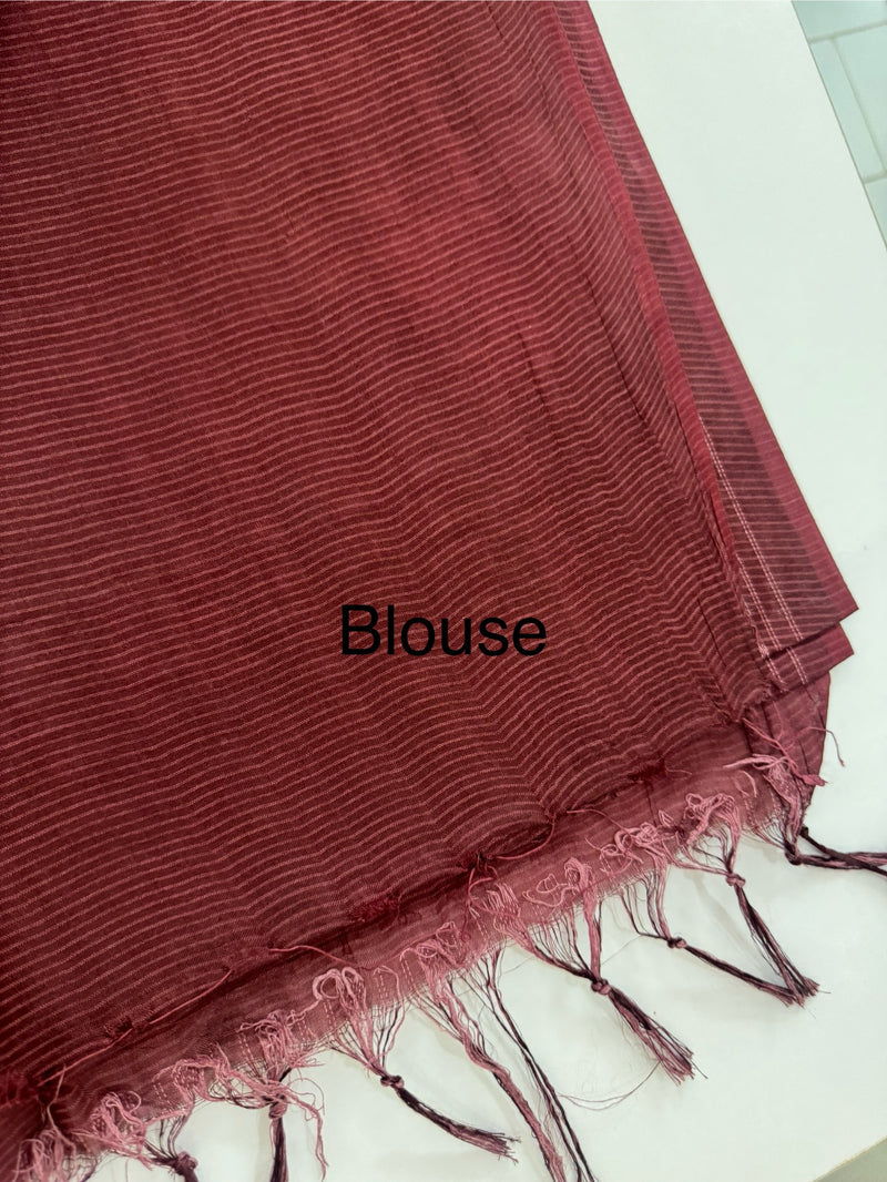 Bamboo tussar silk saree with thread work - MTSS456