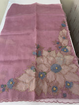 Designer Glass organza saree with applique work- MSH15195