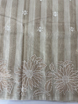 Chanderi tissue saree with applique work-  MSH250