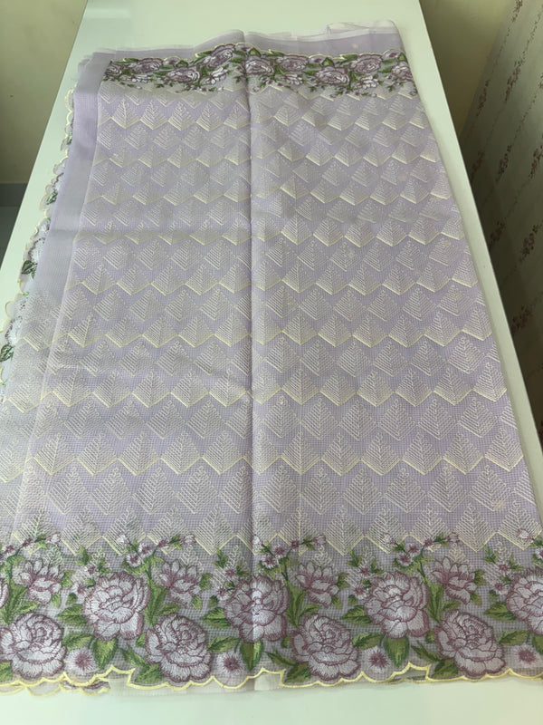 Phulkari NetKota embroidery saree - MPKS905 Lavender
