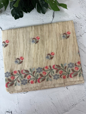 Premium Soft kota silk saree with cross stitch embroidery MSS711 (1)