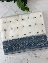 NetKota saree with chikankari machine embroidery - MS14622