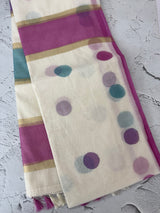 Semi chanderi saree with multi color polka dots- MSF334