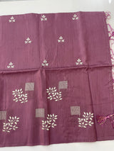 Butter silk saree with embroidery MTS569