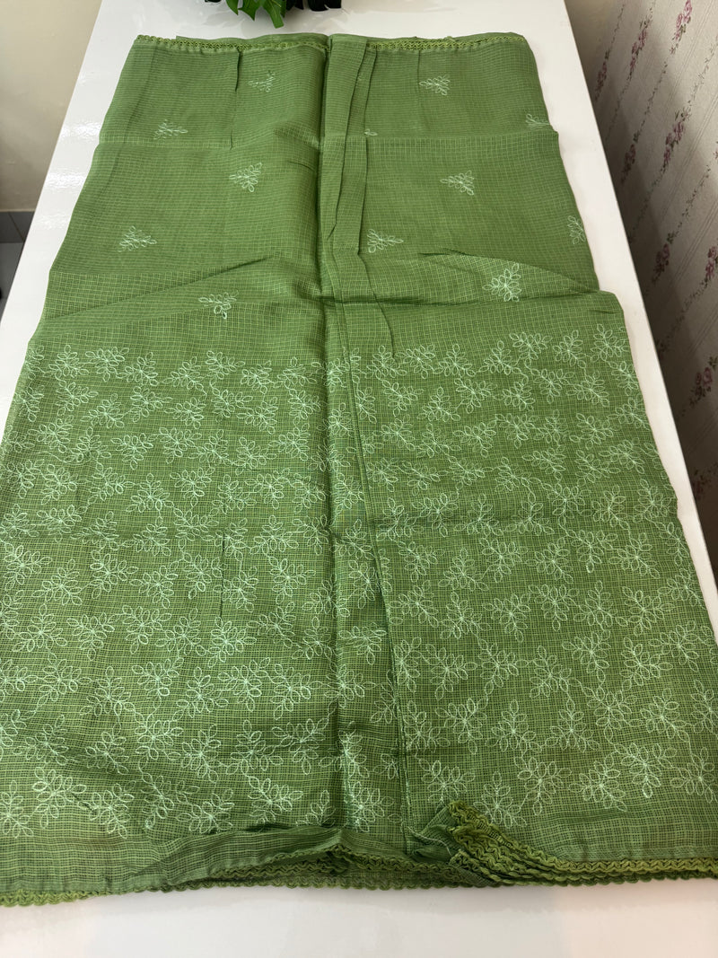 Soft kota checks saree with embroidery SDJCS21
