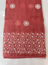 Kota checks saree with embroidery SVTS31 Peach