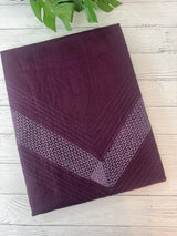 Supernet saree with crochet work and lace border MCJ5433 -Wine(V shape Crochet)