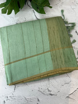 Semi soft Matka silk saree with borders MSS599 MintGreen