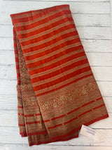 Semi banarasi Khaddi Georgette saree - MS1499 BurntOrange