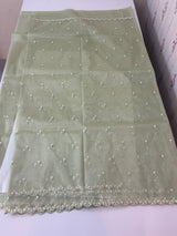 Glassy tissue organza saree with embroidery FKF121 - DuskyGreen