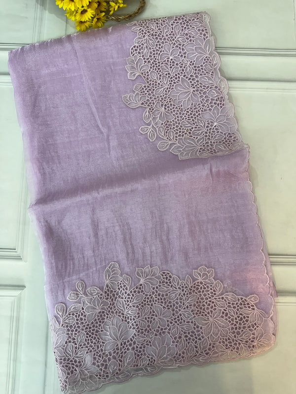 Cutwork Tissue Organza saree MS14154