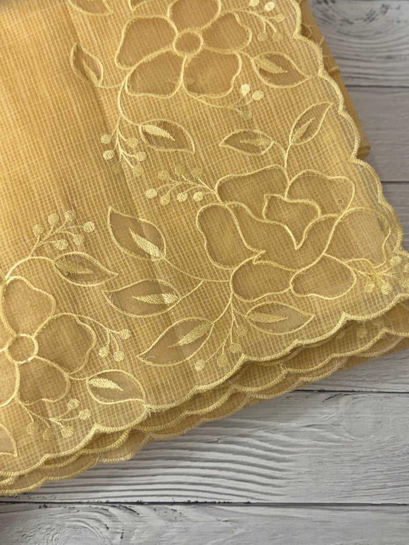 Soft kota silk saree with applique work MS85432
