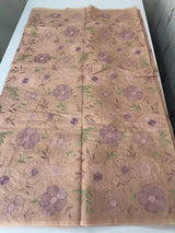 Mul chanderi saree with embroidery - MS14899 DustyPeach