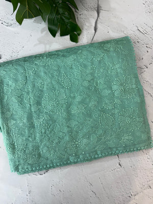 Malai chanderi saree with embroidery work MSM890 BlueGreen