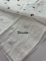Slub cotton saree with embroidery MS2302