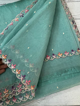 Tissue organza saree with fully worked blouse MS14176