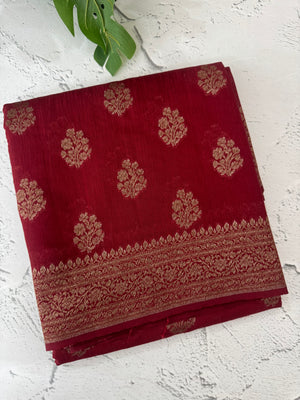 Semi banarasi saree with zari buttas - MBS6754
