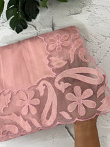 Semi tussar saree with applique borders MSH999 Peach-2