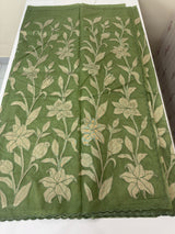 Semi organza saree with appliqué work - MSH906 DustyGreen