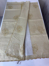 Tissue mix Soft silk saree with applique work MS8146 - Golden