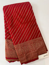 Semi banarasi Khaddi Georgette saree - MS1499 RED