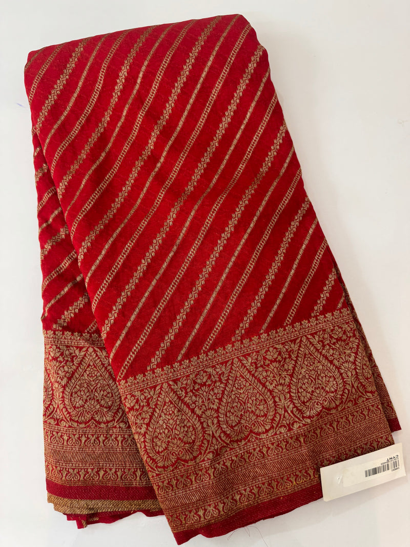 Semi banarasi Khaddi Georgette saree - MS1499 RED