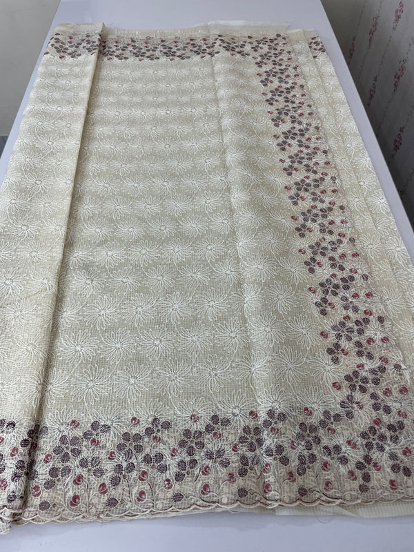 Cutwork Phulkari NetKota embroidery saree - MSH987