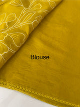 Blended Malai chanderi saree with applique work saree  MSM5676- DarkYellow(2)