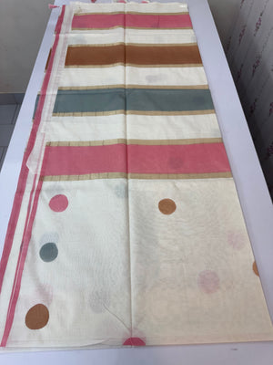 Semi chanderi saree with multi color polka dots- MSF334
