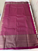 Checks Semi kanchi silk saree with blouse MBS7859