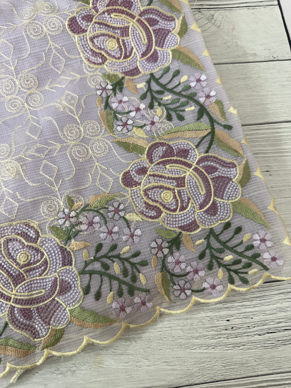 Phulkari NetKota embroidery saree - MSH126 Pastel Lavender