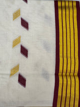 Handloom finish Kerala cotton saree - Maroon