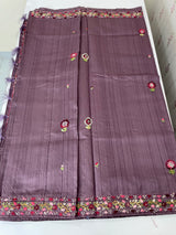 Blended tussar saree with kanta embroidery- MS5224