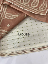 Silky kota saree with embriodery MS2564- DuskyPeach
