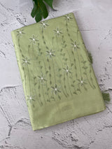 Butter silk saree with embroidery MTS569