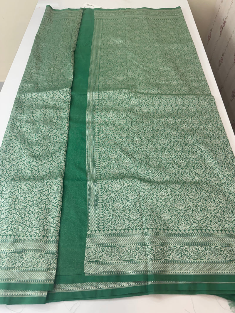 Banarasi semi katan saree in silver zari SHSNRIC