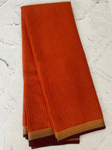 Crepe chiffon saree with small checks zari weaving  MS81890
