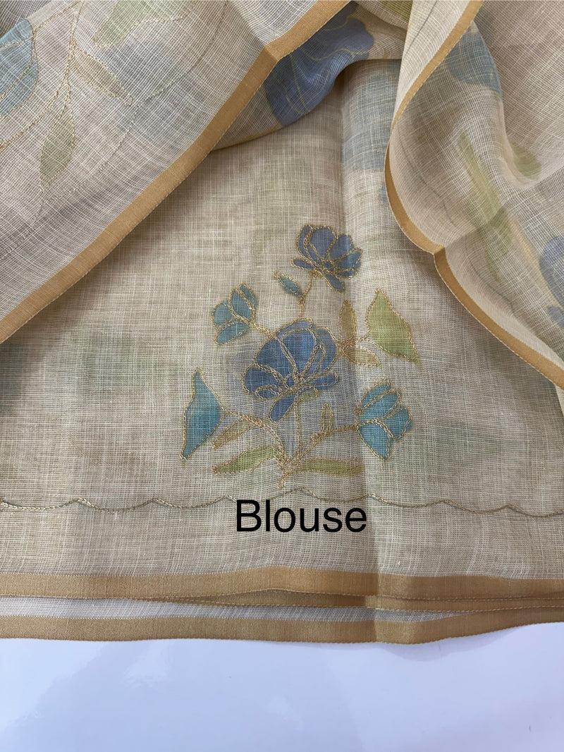 Tissue linen saree MS88651