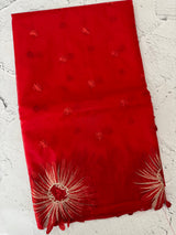 Organza saree with embroidery borders MOS4765 Red