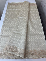 Cutwork blended tussar saree   - Cream MS5222