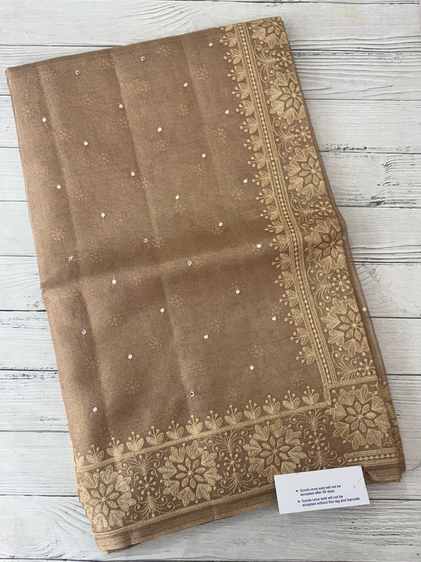 Tissue silk saree with Chikankari embroidery MTTS97(2)