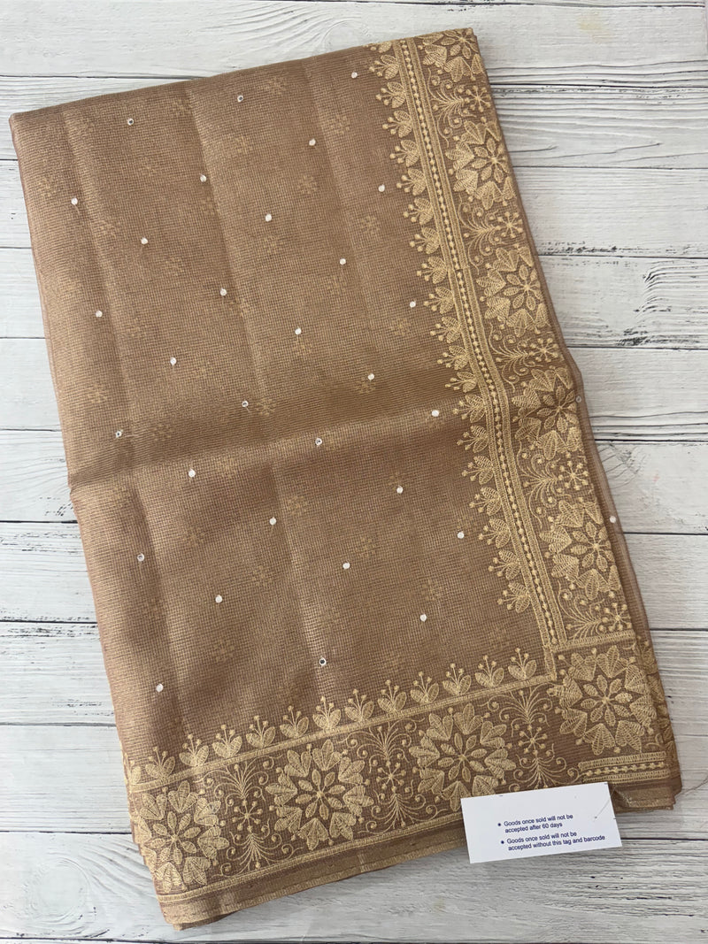 Tissue silk saree with Chikankari embroidery MTTS97(2)